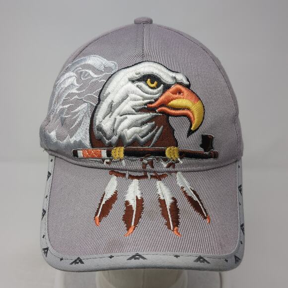 American Eagle Native Pride Baseball Cap Gray OS Adjustable Embroidered CTS - Picture 2 of 8
